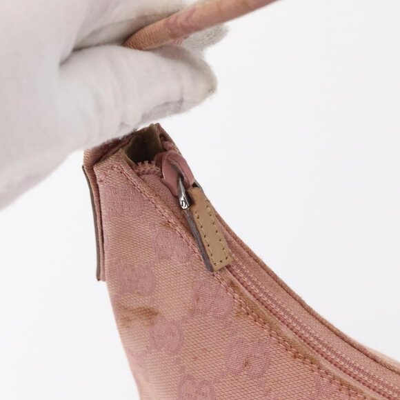 Authentic GUCCI GG Canvas Shoulder Bag Pink Silver 001 3386 - Picture 2 of 16